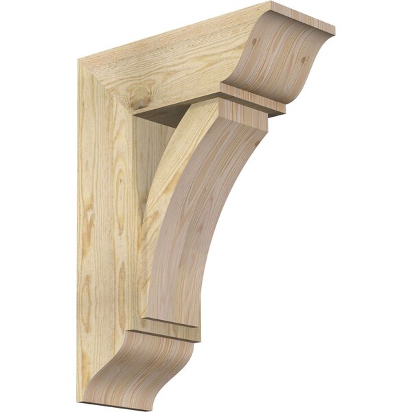 Ekena Millwork Thorton Traditional Rough Sawn Bracket w/ Offset Brace, Douglas Fir, 8"W x 20"D x 28"H BKT0806X20X28THR01RDF - main